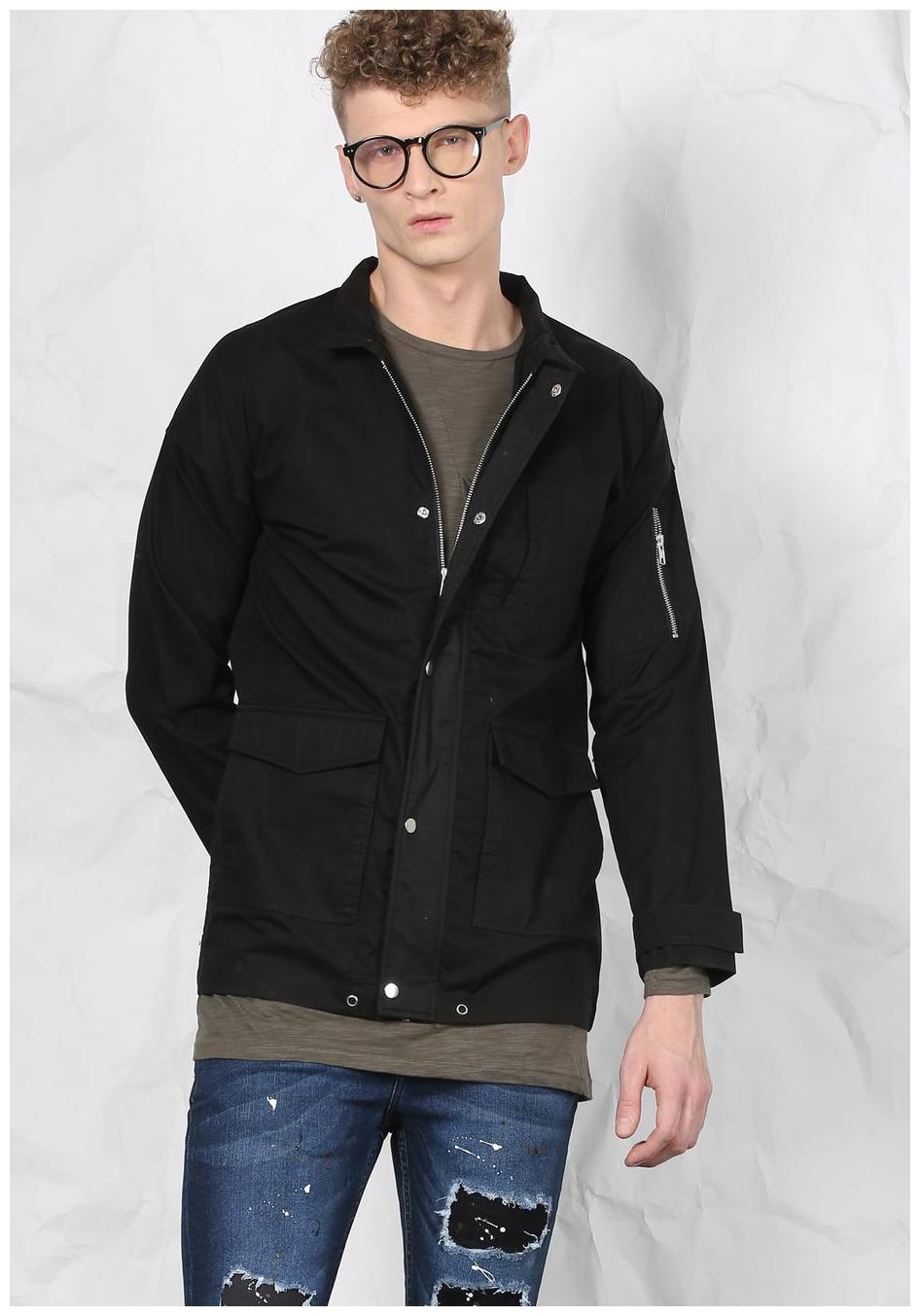 

SKULT by Shahid Kapoor Men Black Solid Bomber jacket