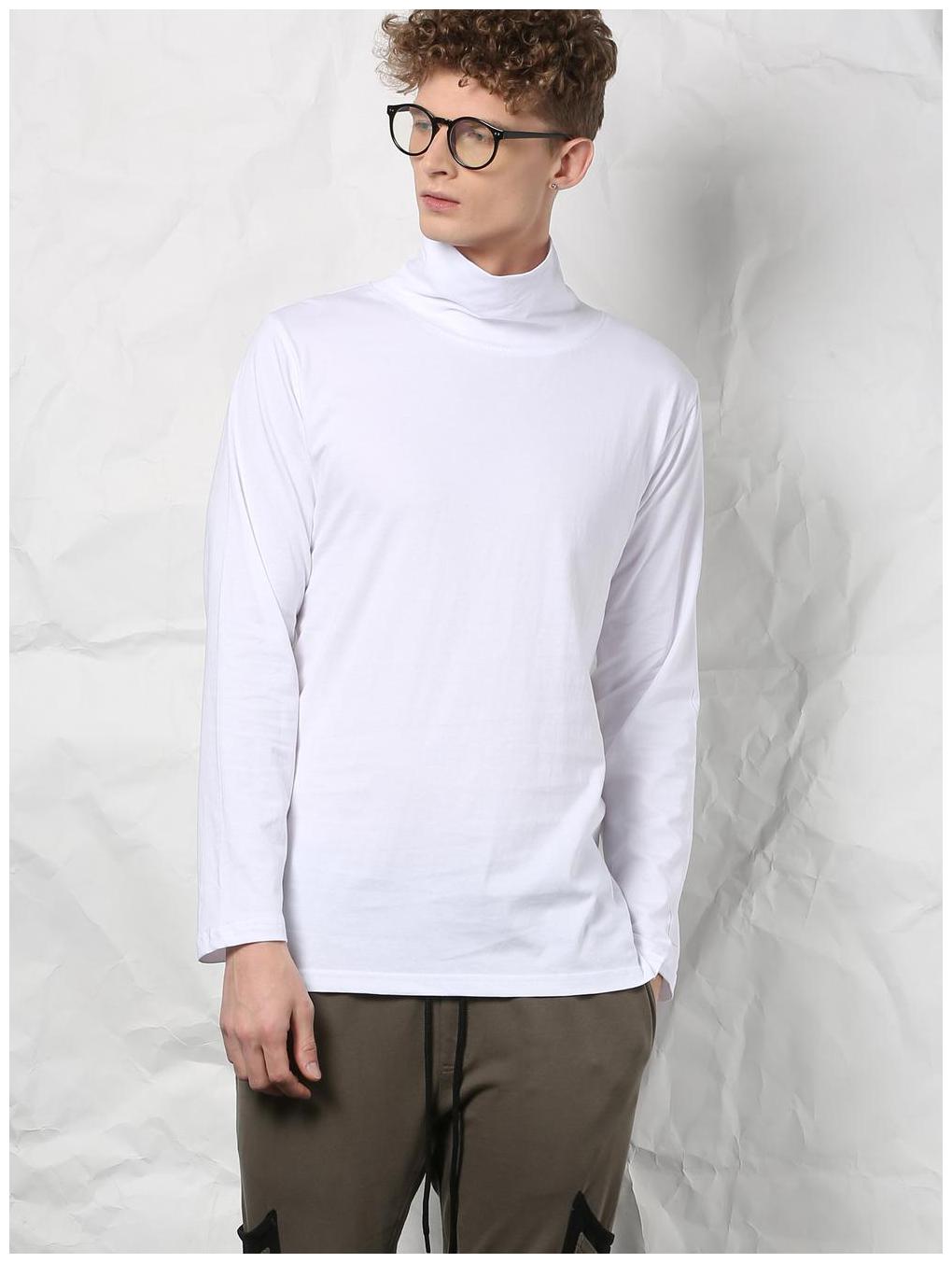 mens high neck white t shirt