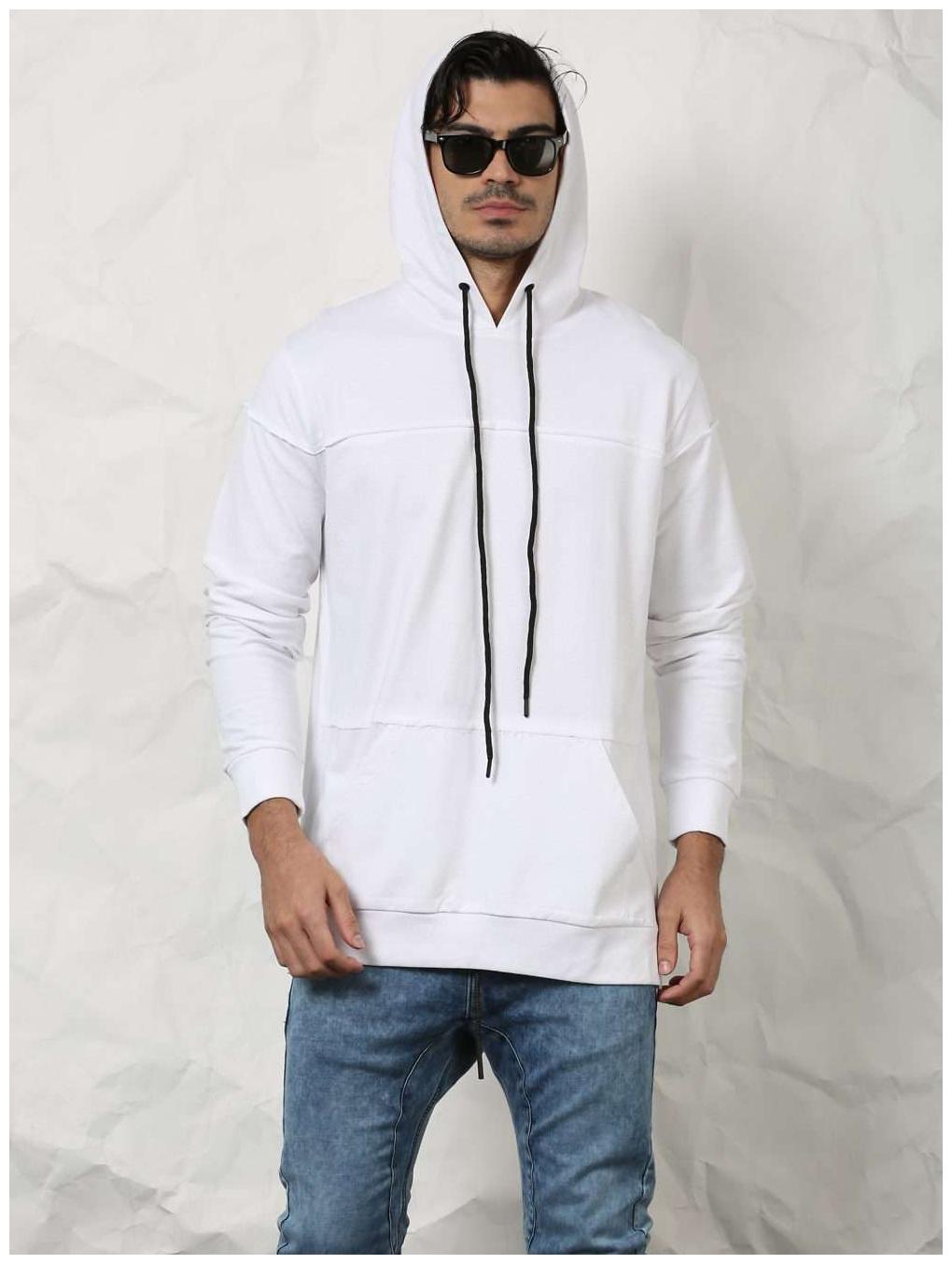 

SKULT by Shahid Kapoor Men White Hooded Sweatshirt