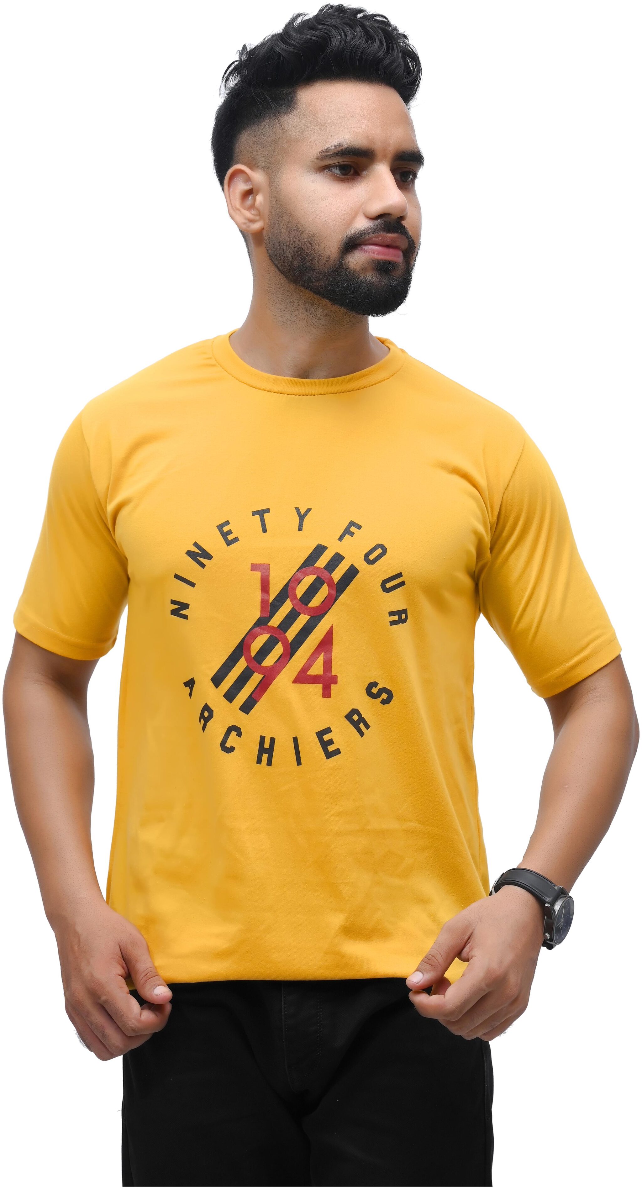 

SKYBEN Men Yellow Regular fit Cotton Blend Round neck T-Shirt - Pack Of 1
