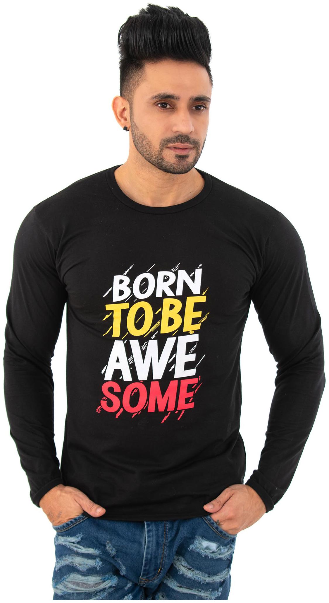 

SKYBEN Men Black Regular fit Cotton Blend Round neck T-Shirt - Pack Of 1