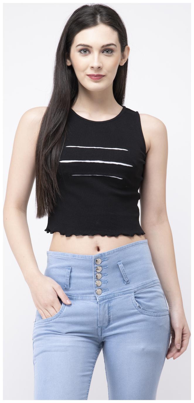 

FAIRIANO Women Solid Regular top - Black
