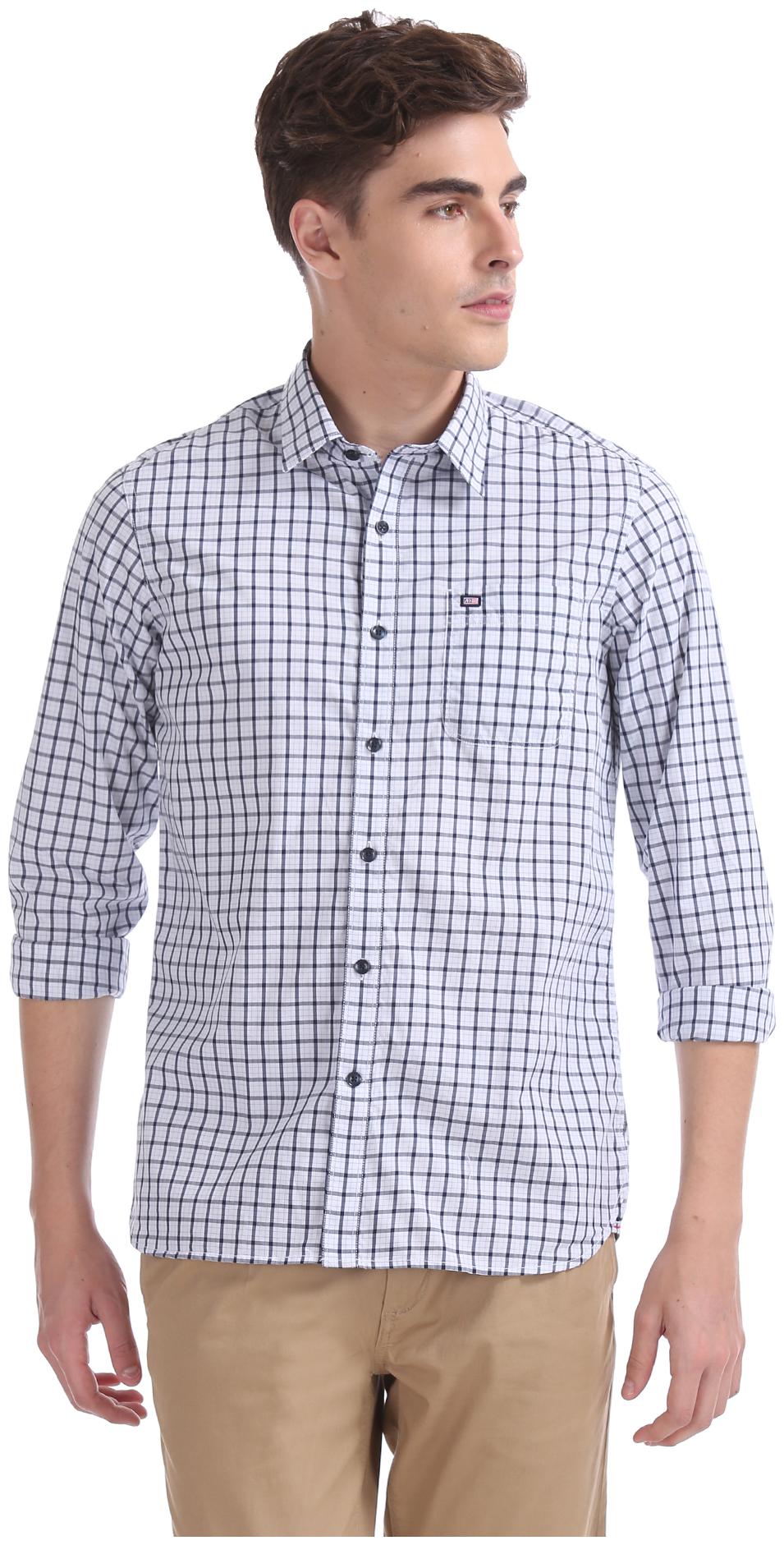 

Arrow Men White Checked Slim Fit Casual Shirt