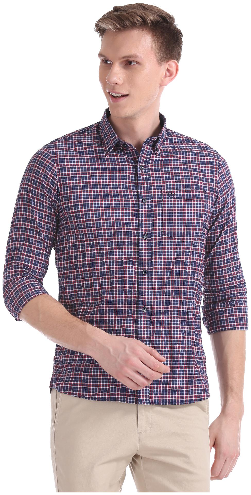 

Arrow Men Purple Checked Slim Fit Casual Shirt