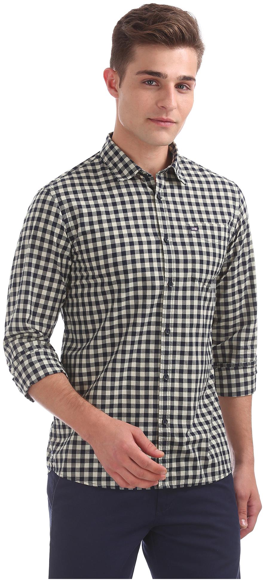 

Arrow Men Yellow Checked Slim Fit Casual Shirt