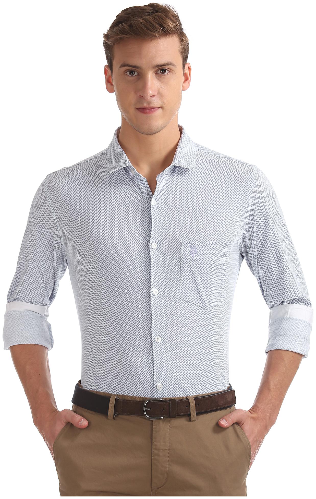 

U S Polo Assn Men Slim fit Formal Shirt - Blue