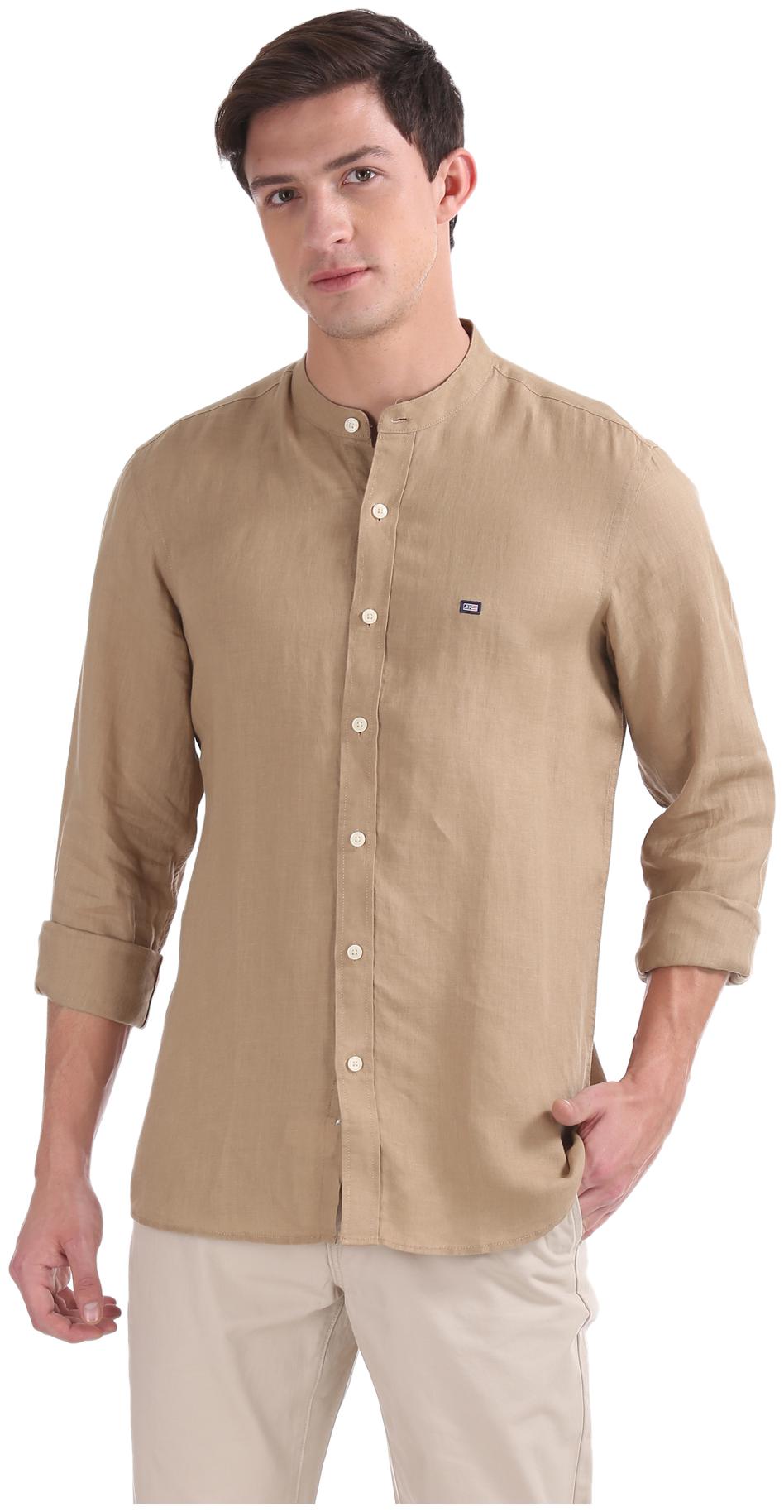

Arrow Men Brown Solid Slim Fit Casual Shirt
