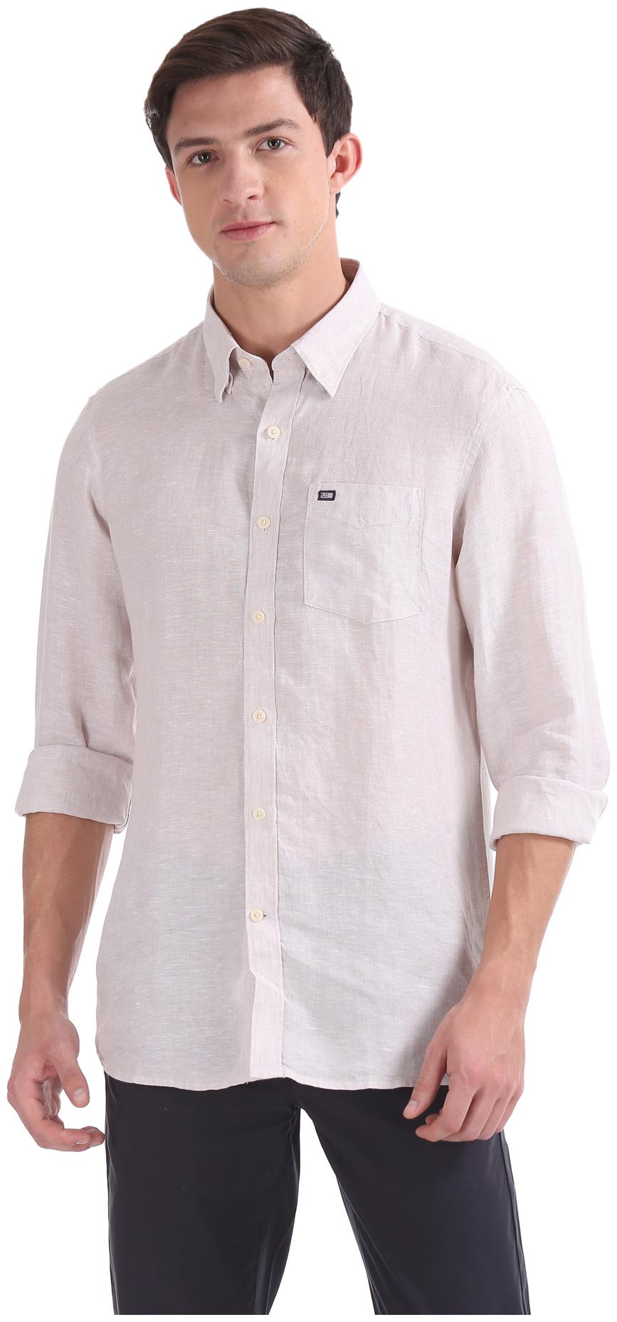 

Arrow Men White Solid Slim Fit Casual Shirt