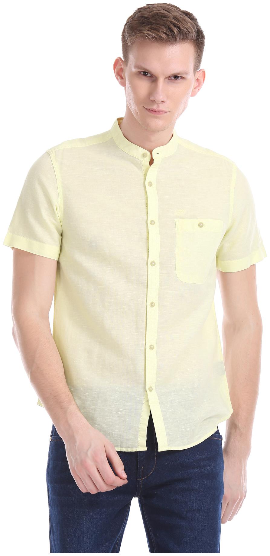 

ED Hardy Men Yellow Solid Slim Fit Casual Shirt