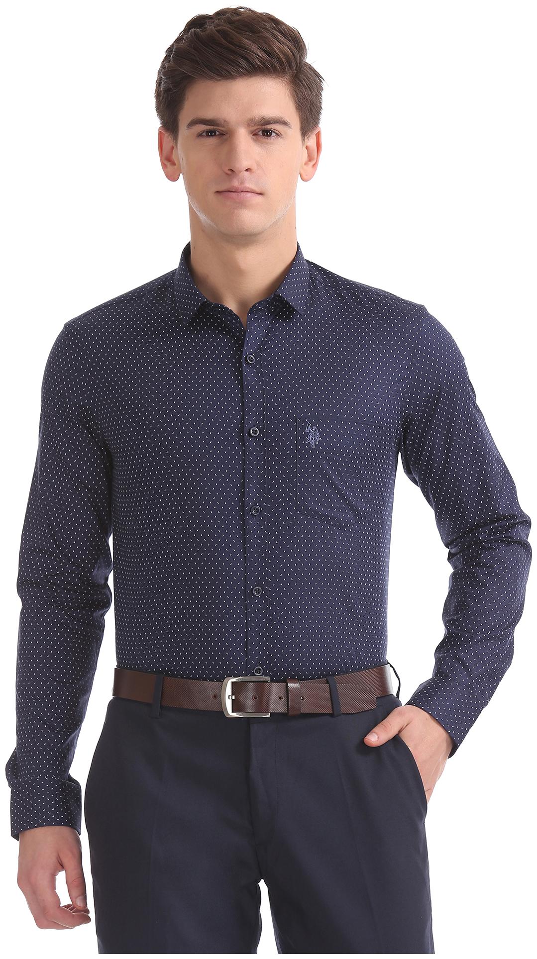 

U S Polo Assn Men Slim fit Formal Shirt - Blue