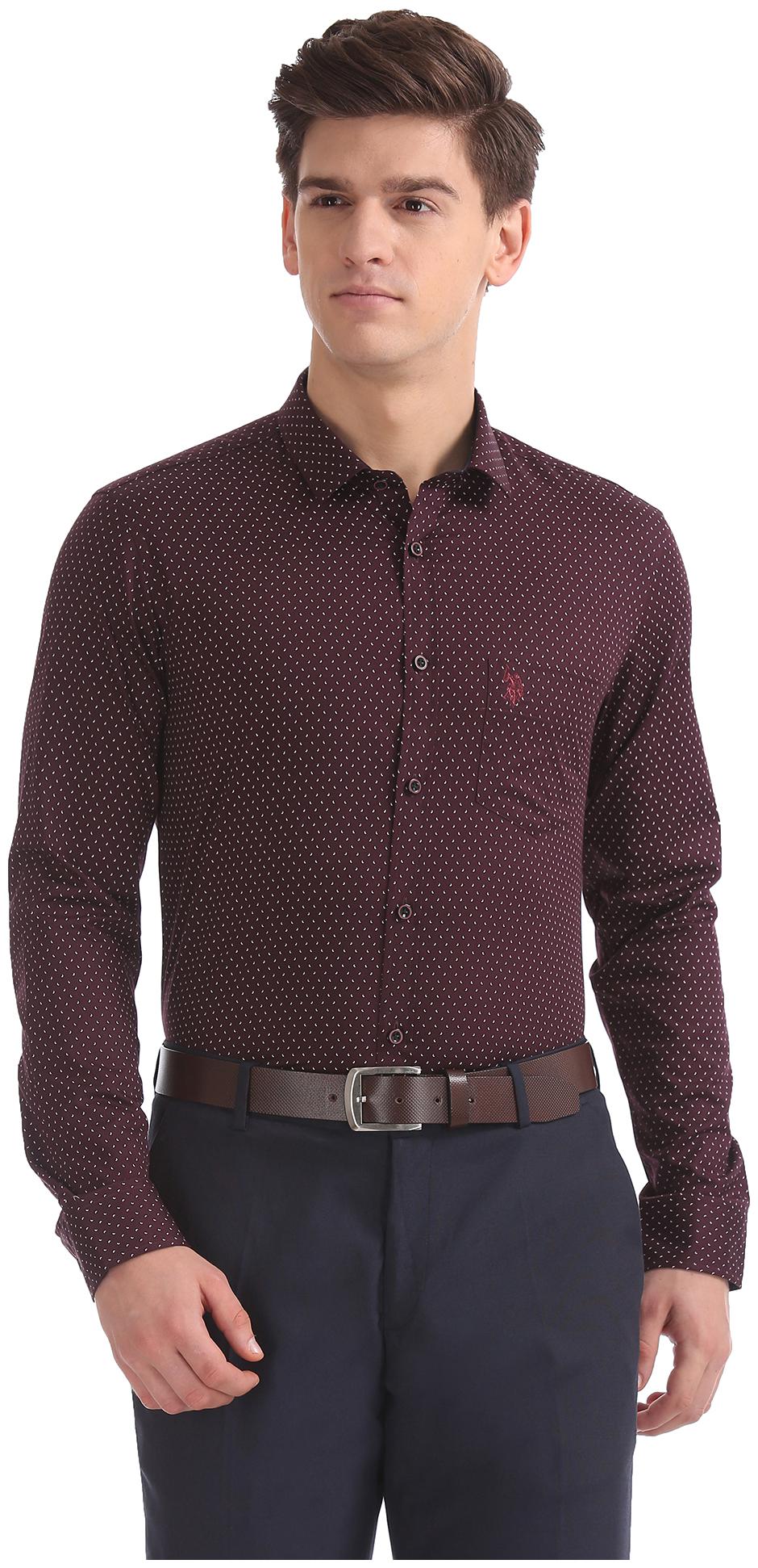 

U S Polo Assn Men Slim fit Formal Shirt - Red