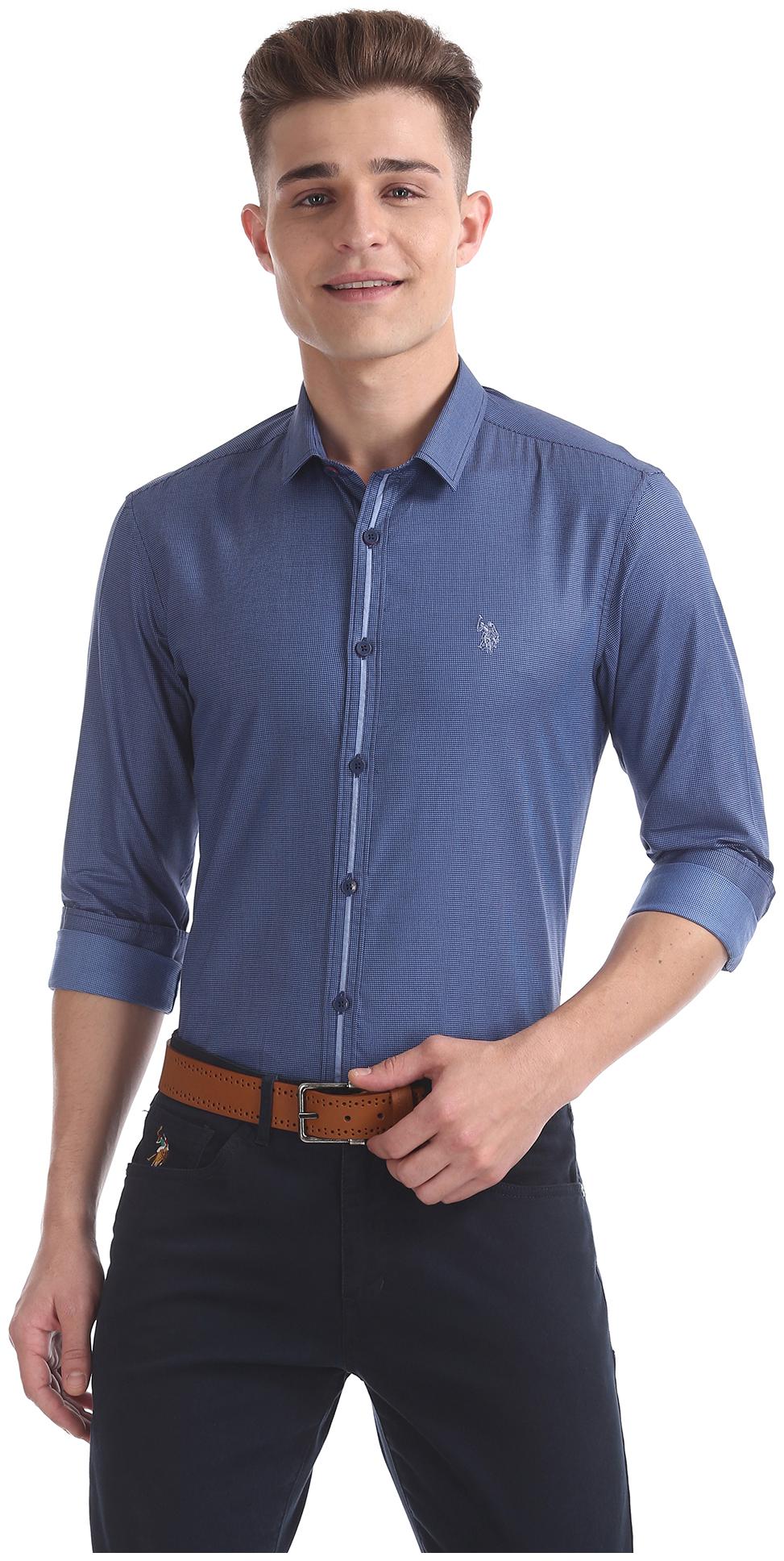 

U S Polo Assn Men Slim fit Formal Shirt - Blue