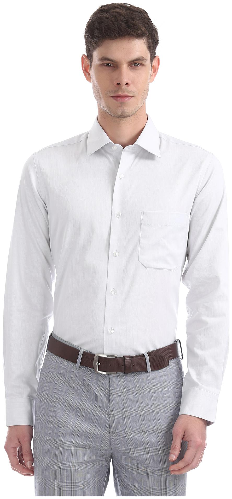 

Arrow Men Grey Weaved Slim Fit Casual Shirt