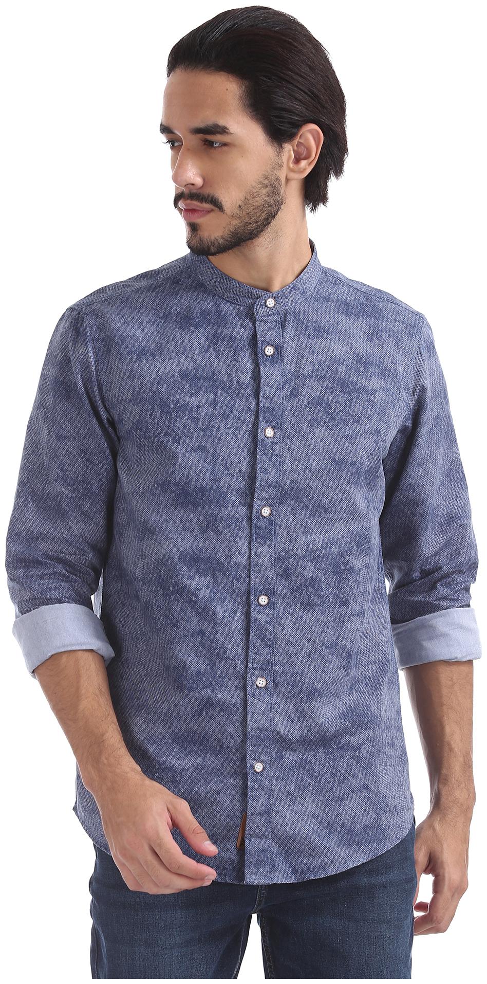 

Arrow Men Blue Printed Slim Fit Casual Shirt
