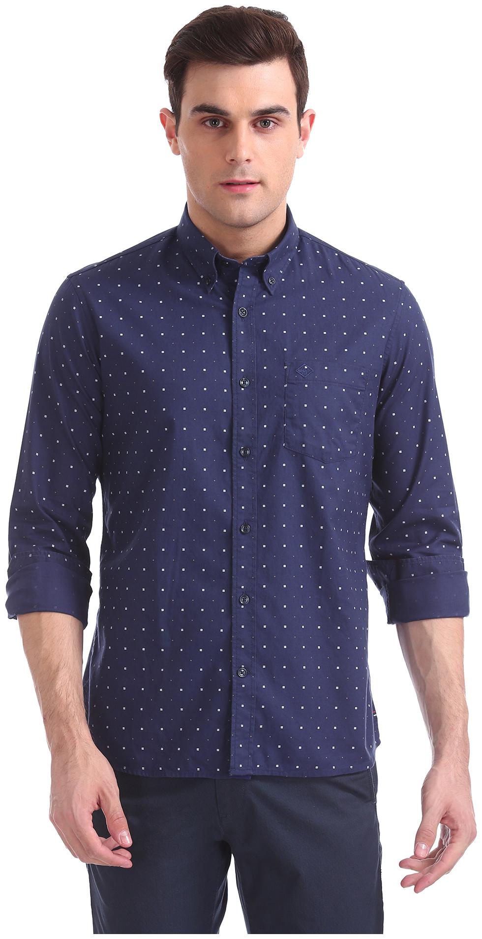 

Arrow Men Blue Printed Slim Fit Casual Shirt