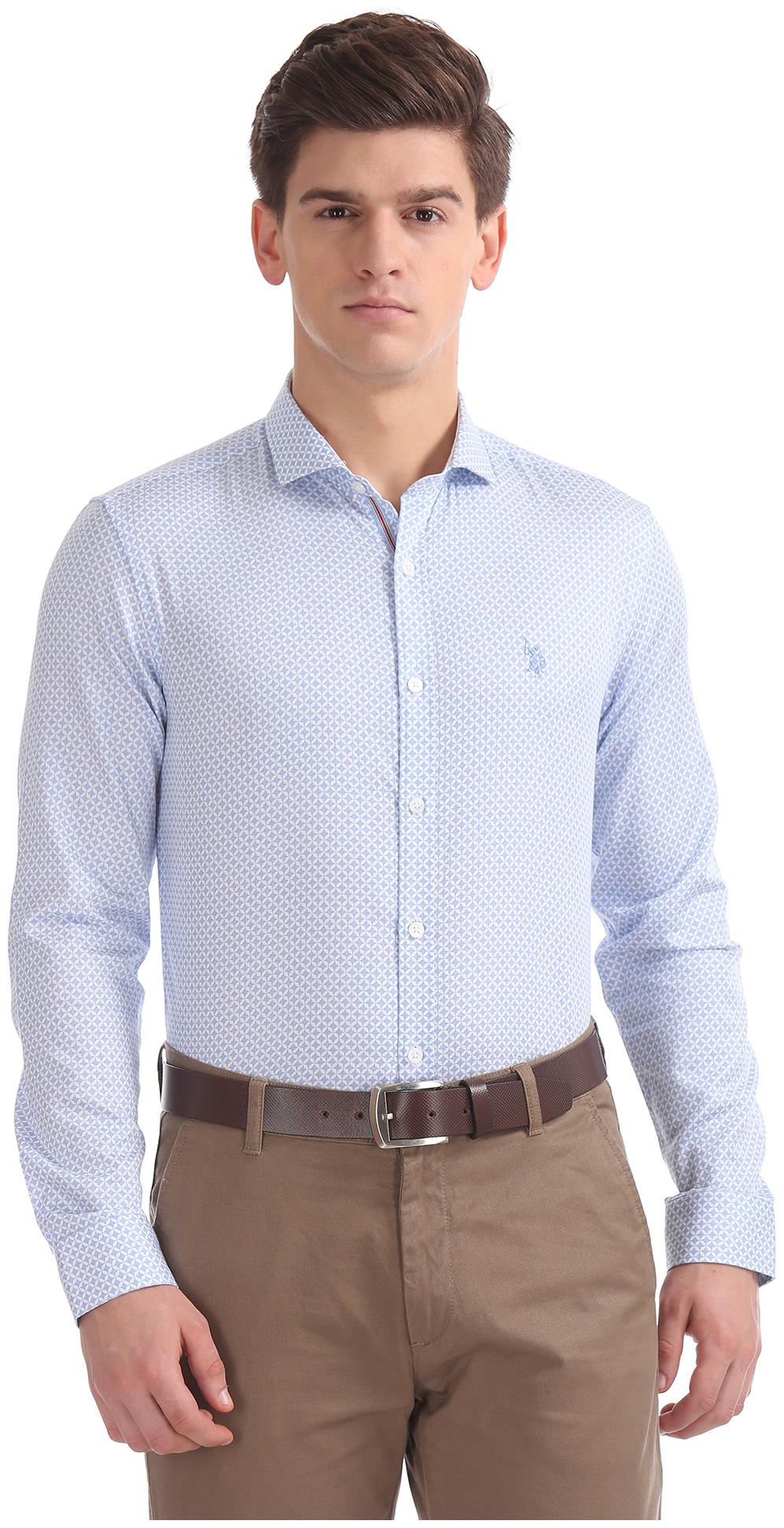 

U S Polo Assn Men Slim fit Formal Shirt - Blue