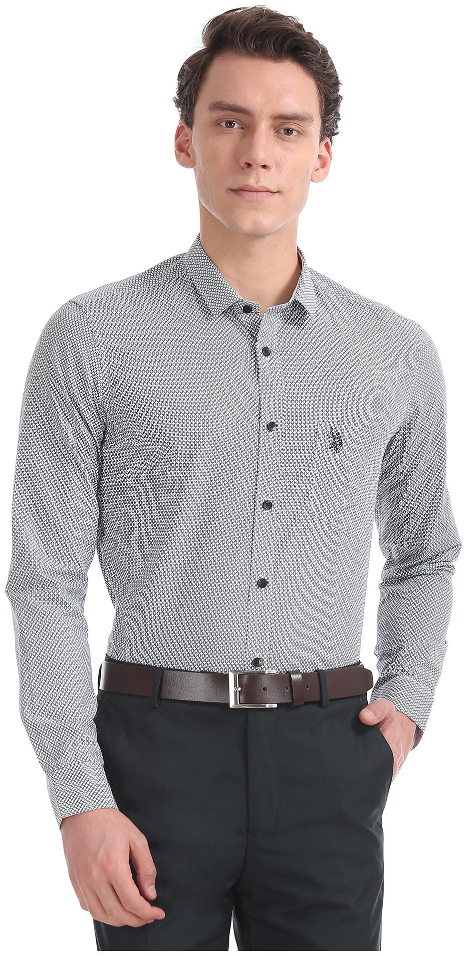

U S Polo Assn Men Slim fit Formal Shirt - Blue