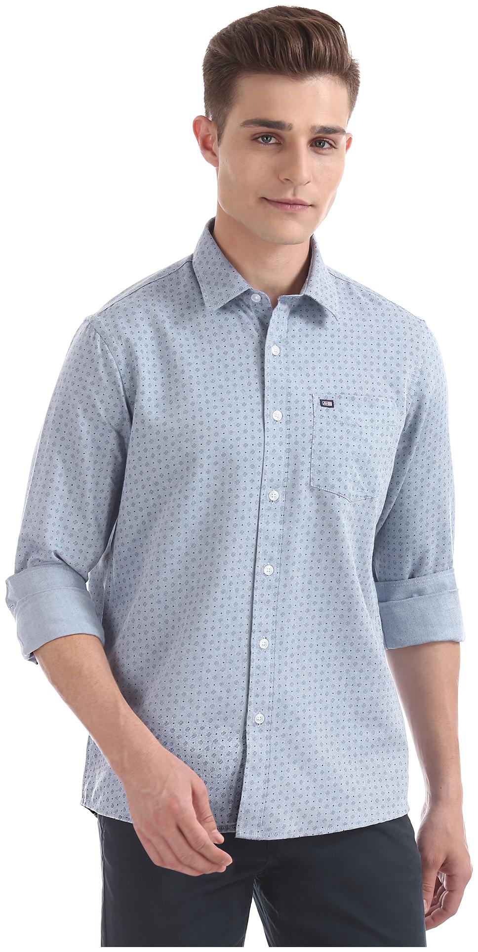 

Arrow Men Blue Printed Slim Fit Casual Shirt
