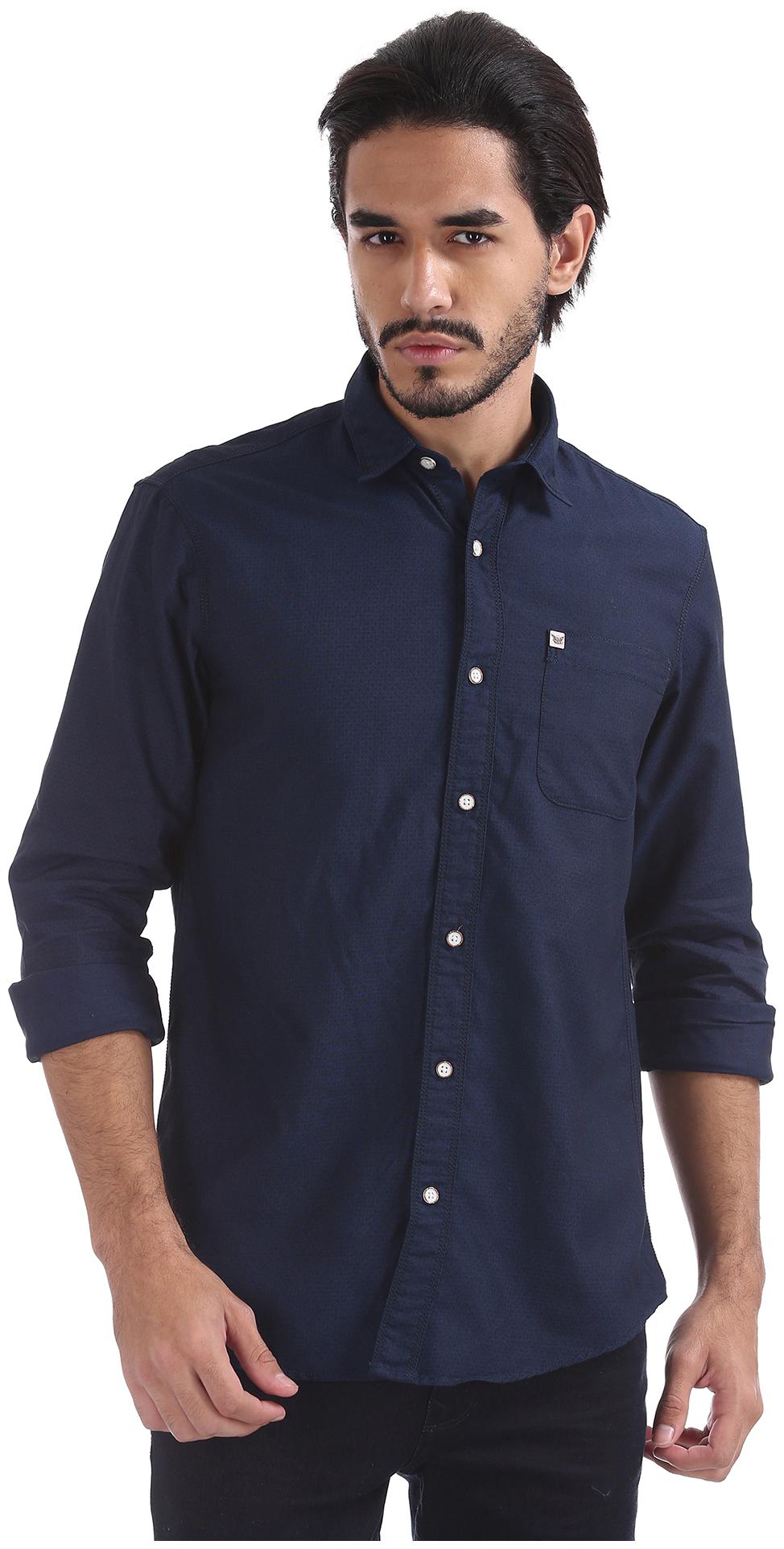 

Arrow Men Blue Printed Slim Fit Casual Shirt