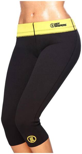 Slim Hotshapers Super Strech Neotex Pants Knee Yoga Exercise Tummy Trimmer Thigh Hot Shapers Women's Black Capri