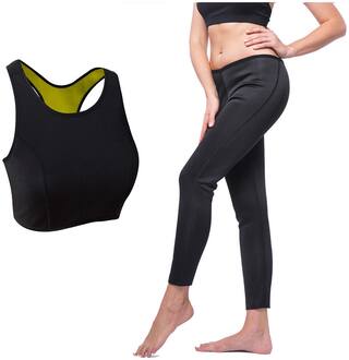 Slimming Pants Capris Hot Thermo Neoprene Combo Set Vests Bra Pants Belt Sweat Body Shapers Tummy Trimme Waist Shaper for Weight Loss Pant Bra