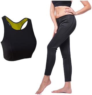 Slimming Pants Capris Hot Thermo Neoprene Combo Set Vests Bra Pants Belt Sweat Body Shapers Tummy Trimme Waist Shaper for Weight Loss Pant Bra
