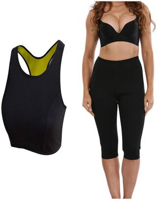 Slimming Pants Capris Hot Thermo Neoprene Combo Set Vests Bra Pants Belt Sweat Body Shapers Tummy Trimme Waist Shaper for Weight Loss Pant Bra