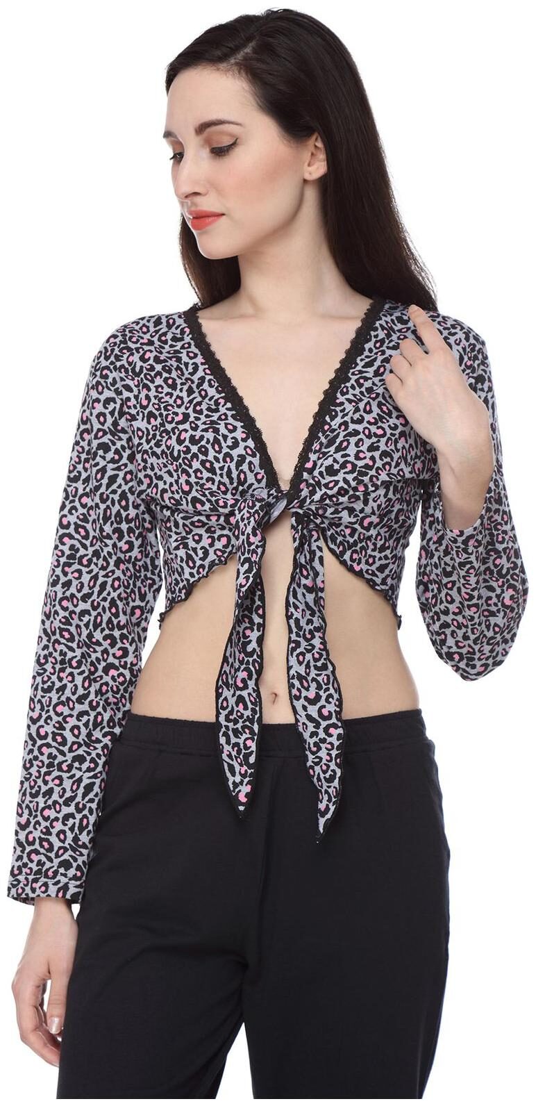 

Slumber Jill Leopard Print Shrug