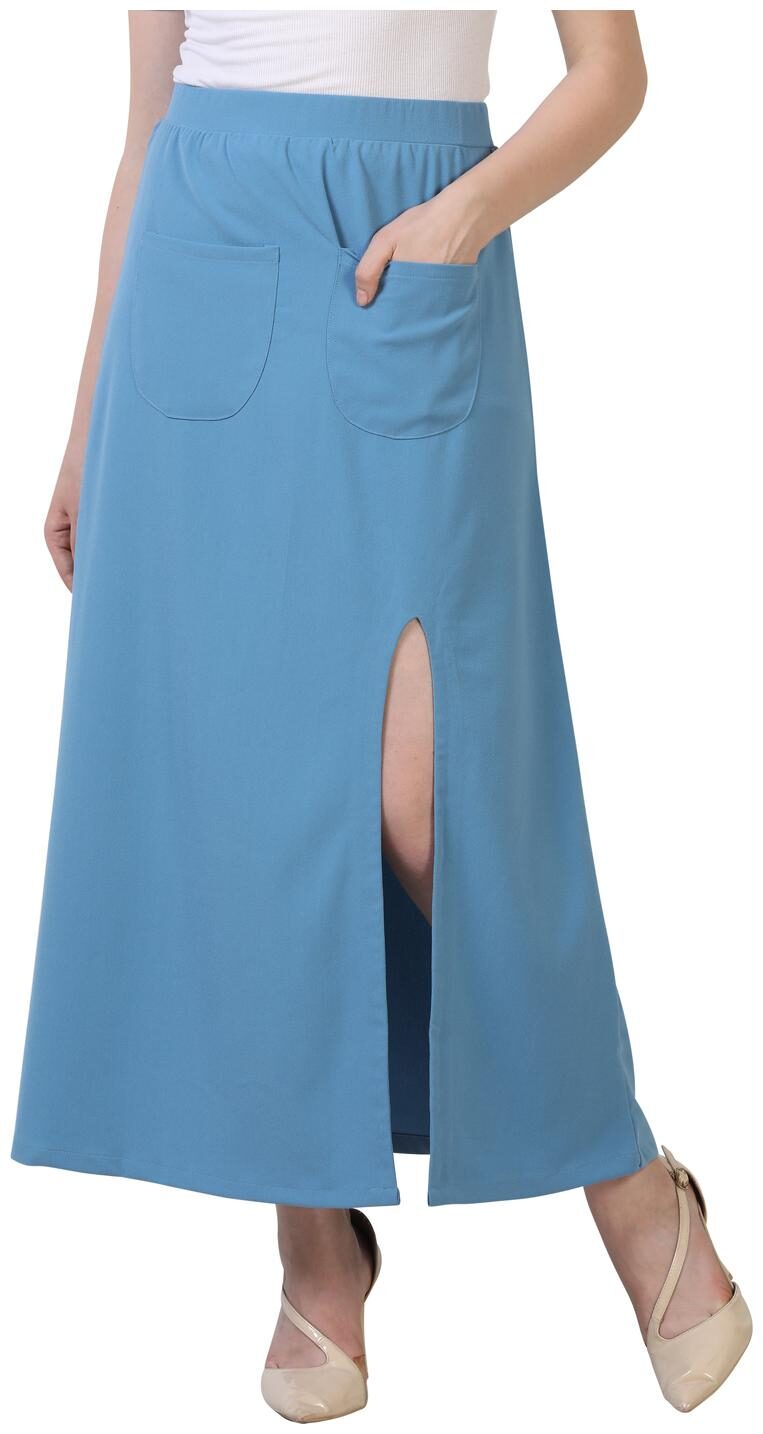 

Smarty Pants Solid Flared skirt Maxi Skirt - Blue
