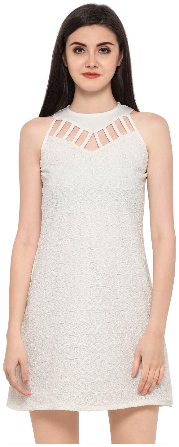 

Smarty Pants White Colored Solid straight Dress (SM-10)