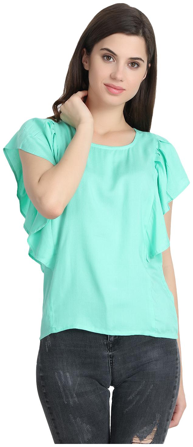 

Snayati Rayon Solid Women A-Line Top - Turquoise