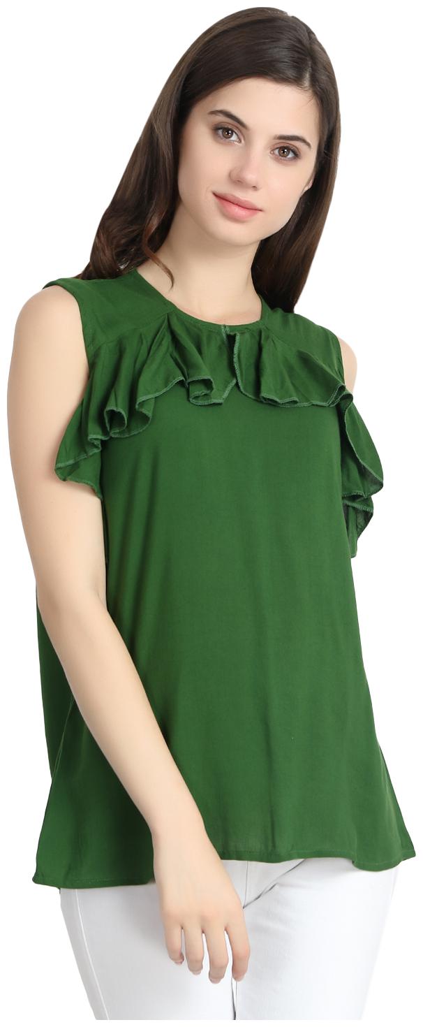 

SNAYATI Women Solid A-line top - Green