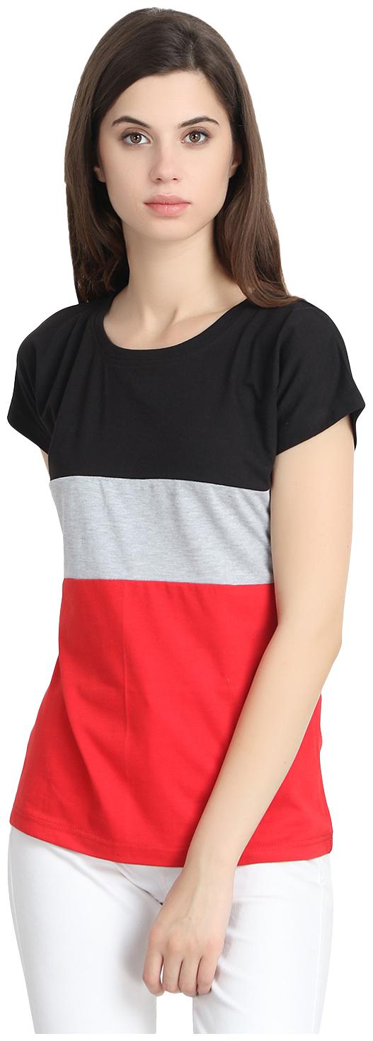 

SNAYATI Women Multi Regular fit Round neck Cotton T shirt