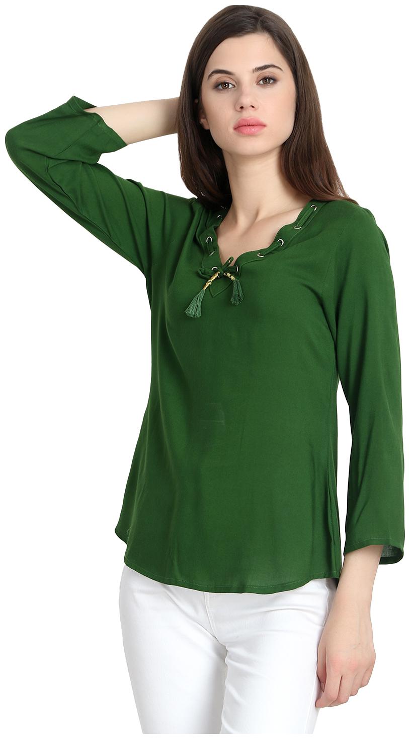 

SNAYATI Women Solid Regular top - Green