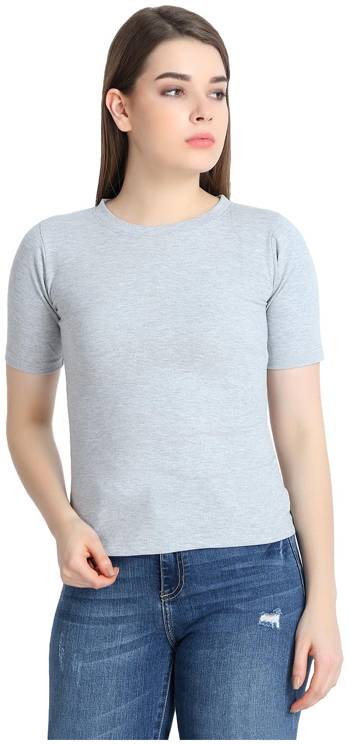 

SNAYATI Women Grey Regular fit Round neck Cotton T shirt