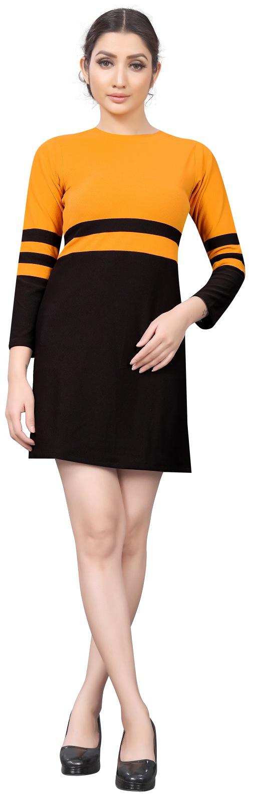 

SNH EXPORT Yellow Black Colorblocked Bodycon dress