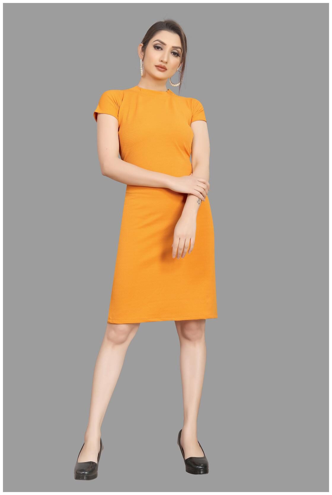

SNH EXPORT Yellow Solid Bodycon dress