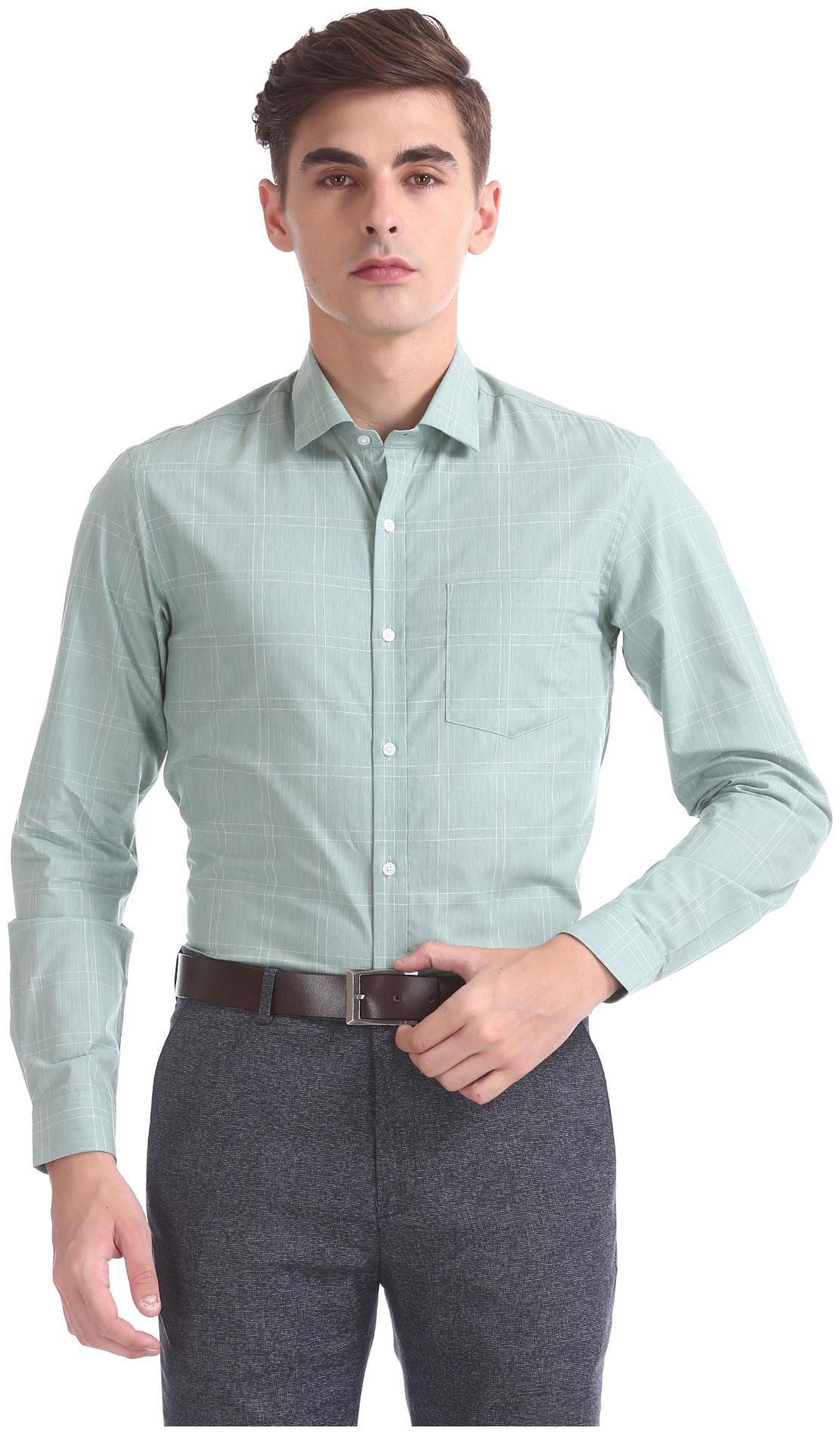 

Arrow Men Slim fit Formal Shirt - Green