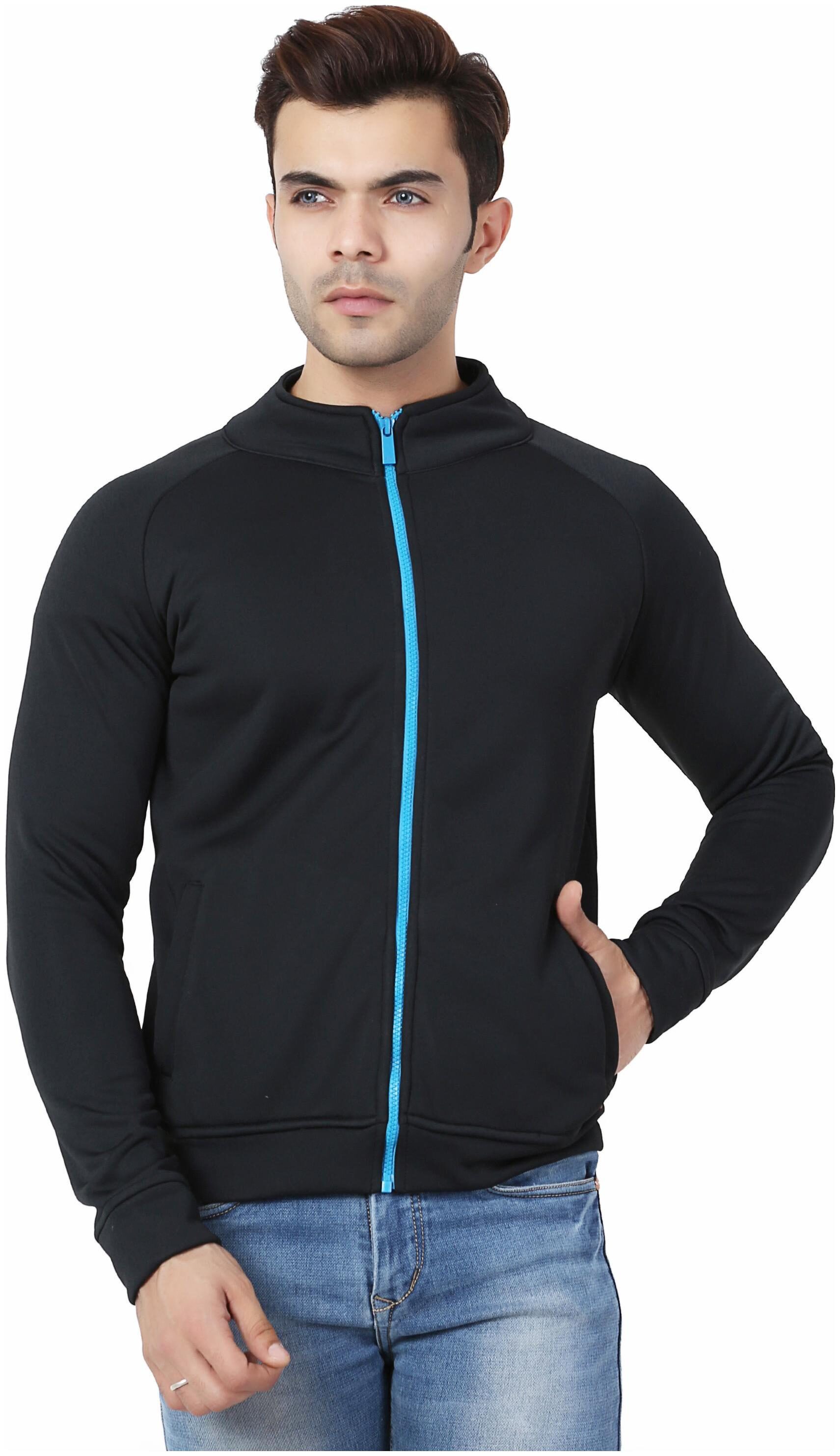 

SOC 7032 Black Fleece Jacket with Contrast Zipper