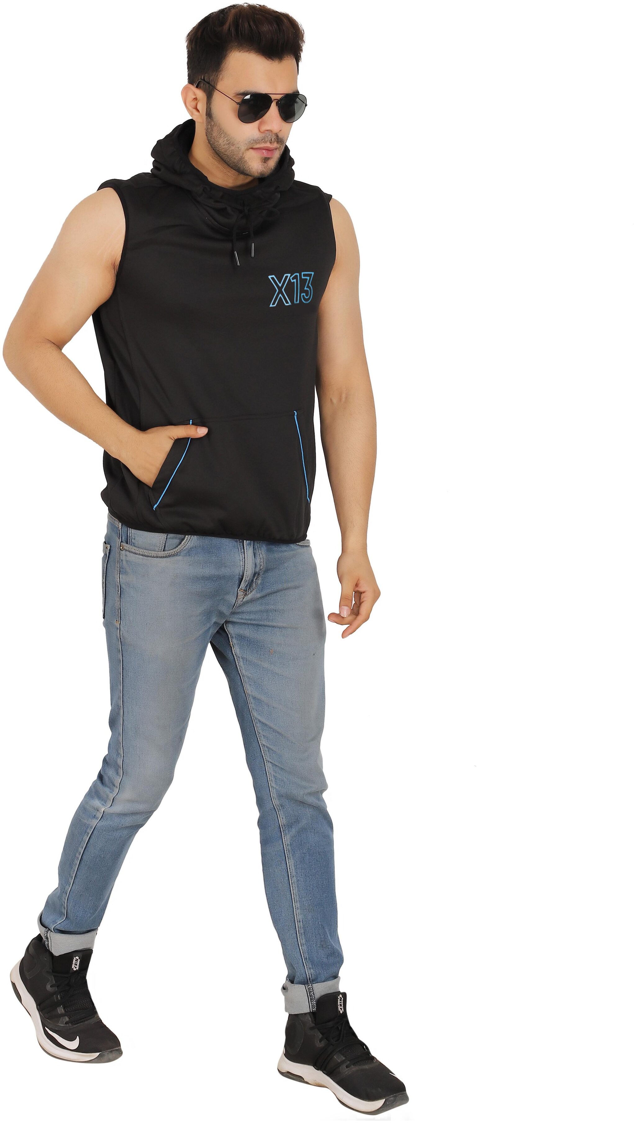 

SOC Men Black Hooded Hoodie