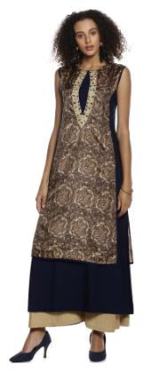 

Soch Beige Stone Work Chanderi Kurti
