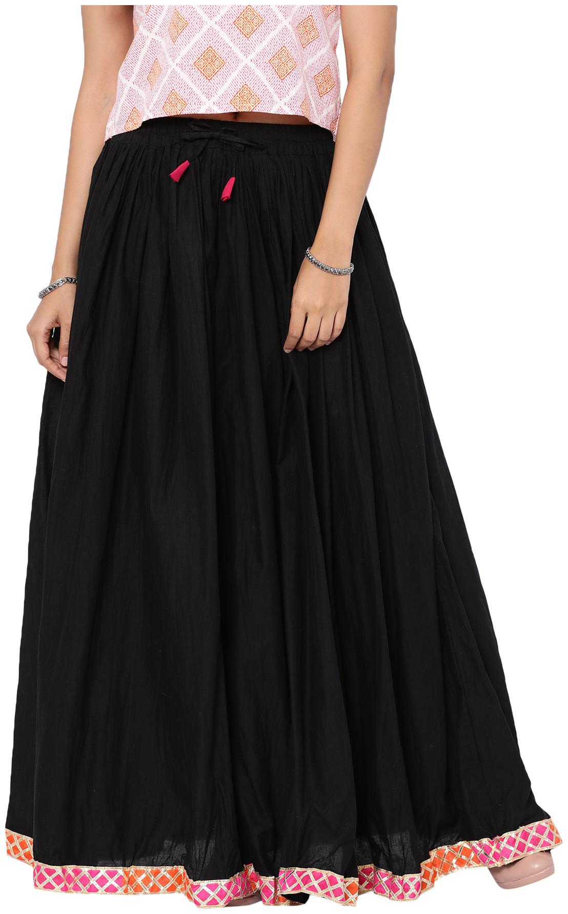 

Soch Solid Flared skirt Maxi Skirt - Black
