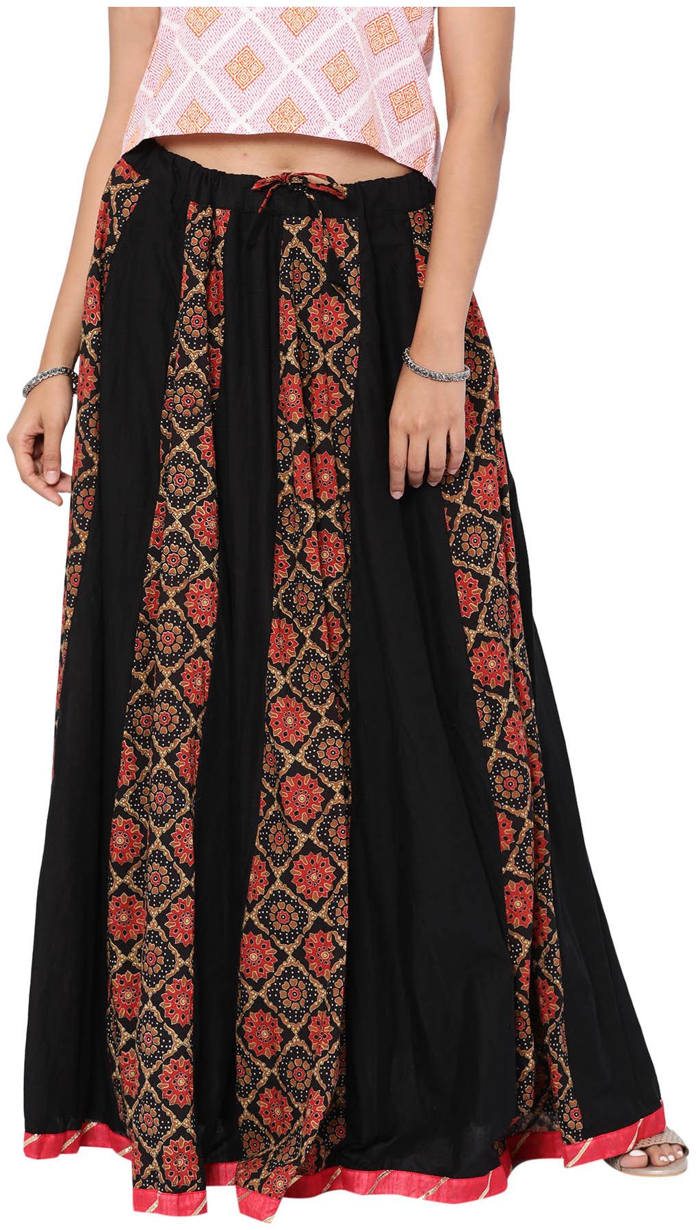 

Soch Printed Flared skirt Maxi Skirt - Black