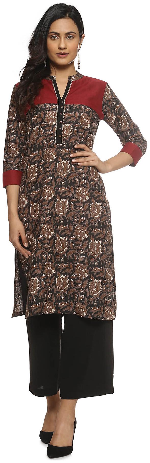 

Soch Women Black Printed Straight Kurti
