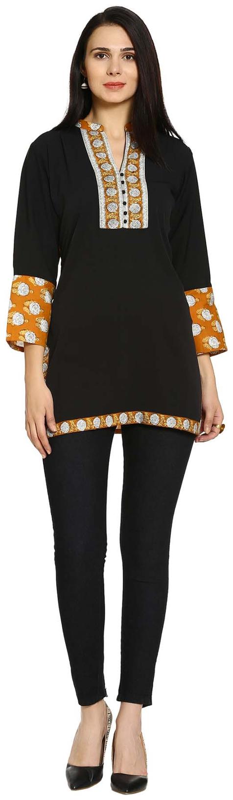 

Soch Women Black Printed Straight Kurti