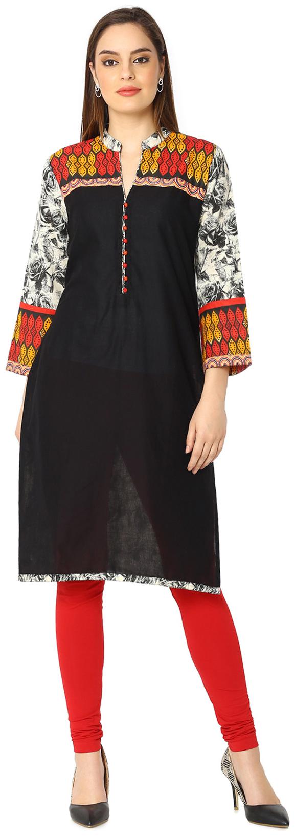 

Soch Women Black Printed Straight Kurta