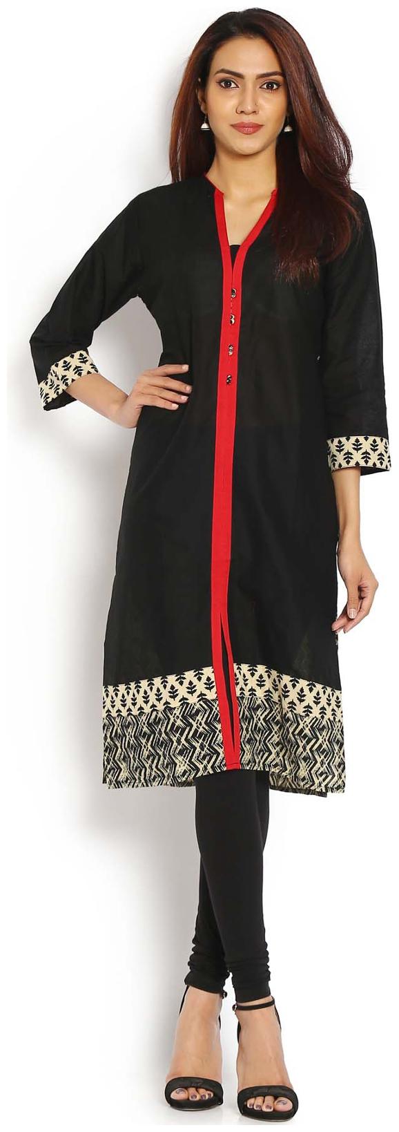 

Soch Women Black Printed Straight Kurti