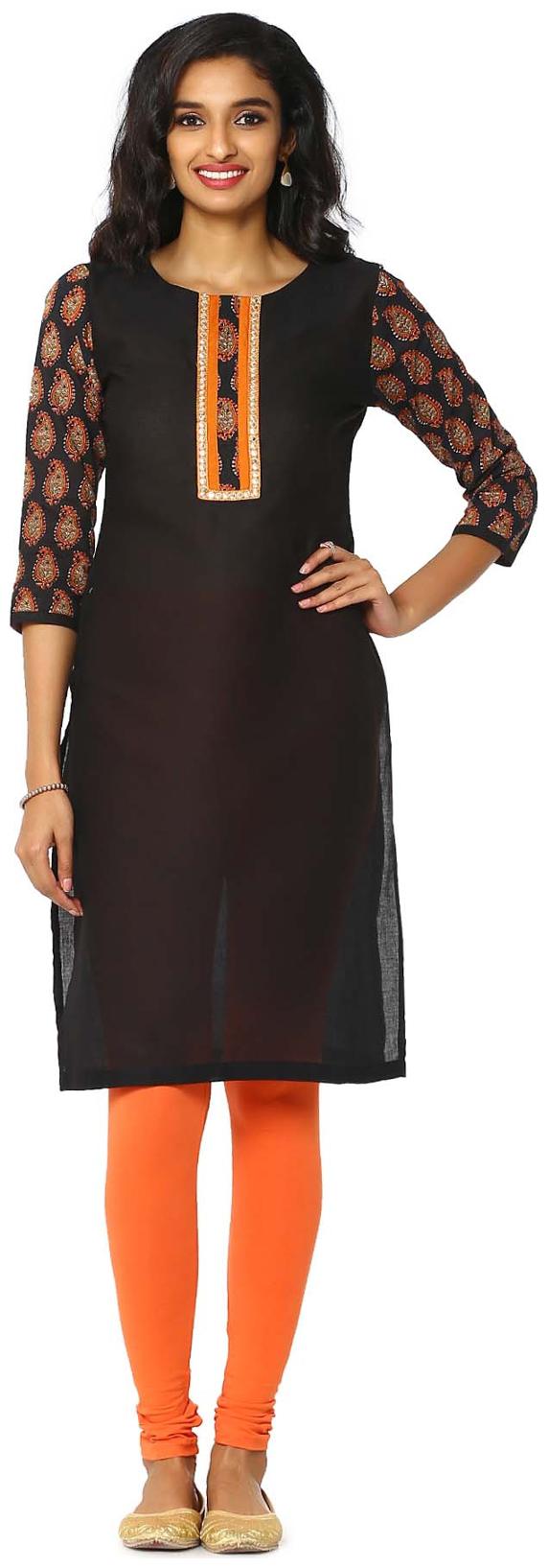 

Soch Women Black Printed Straight Kurta