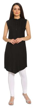 

Soch Women Black Solid Straight Kurti