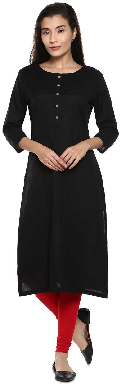 

Soch Women Black Solid Straight Kurta